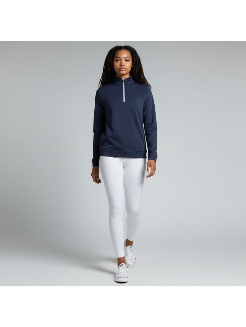 Peter Millar Womens Essential Perth Navy Blue 1/4 Zip Pullover Top S